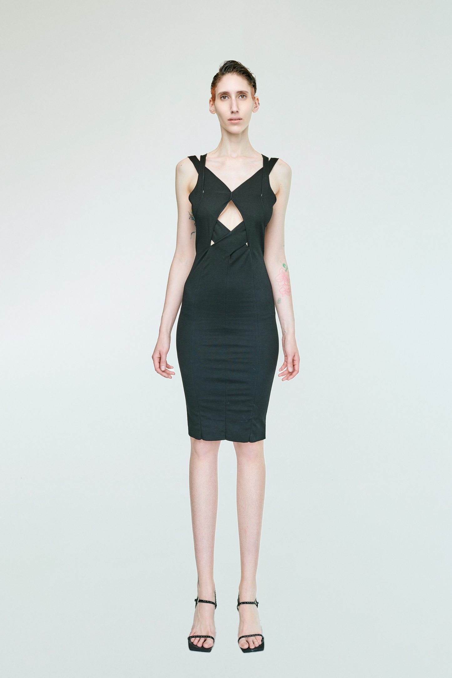 MIA CUT OUT MIDI JERSEY DRESS