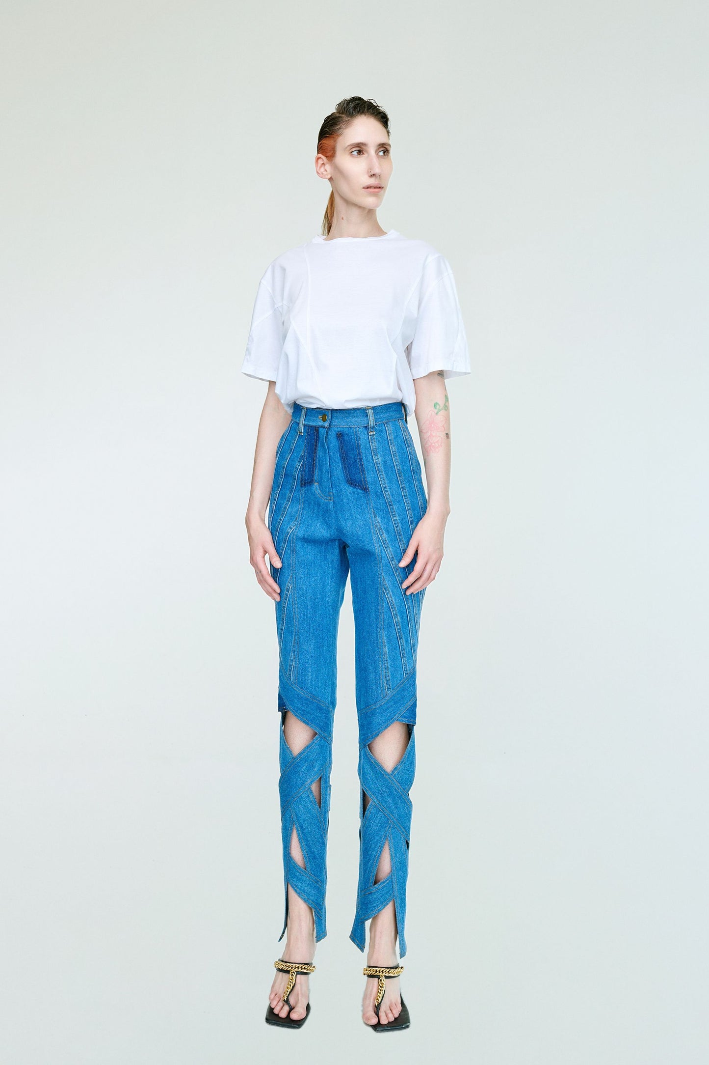ALROADS UPCYCLED DENIM TROUSERS