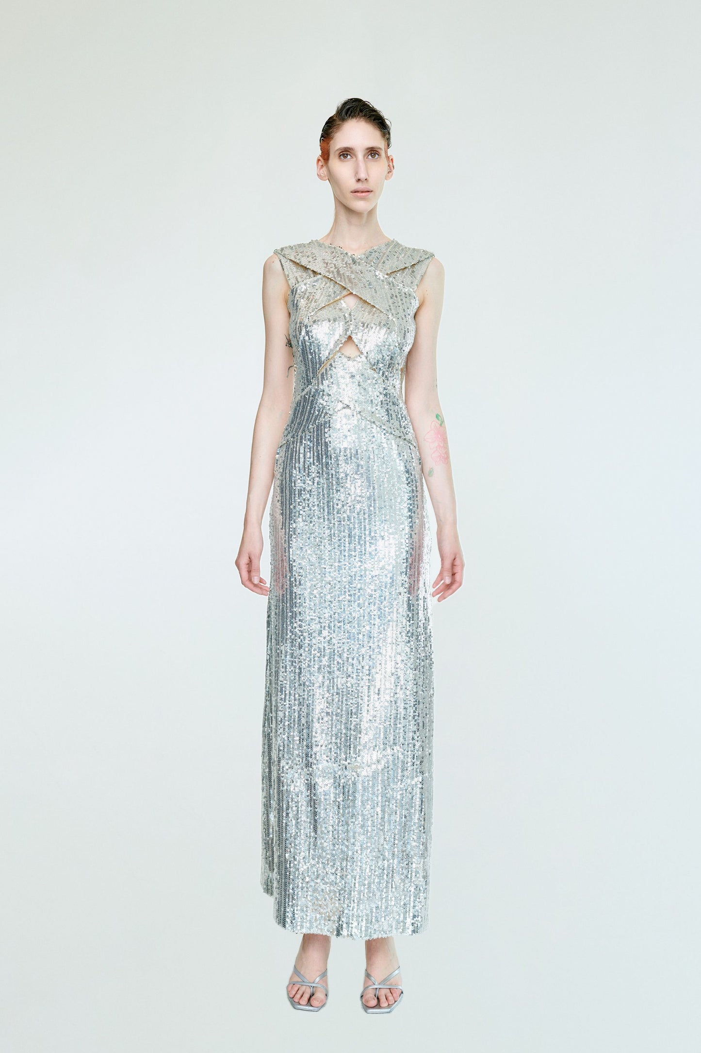 ENIKO SLEEVELESS SEQUIN MAXI DRESS