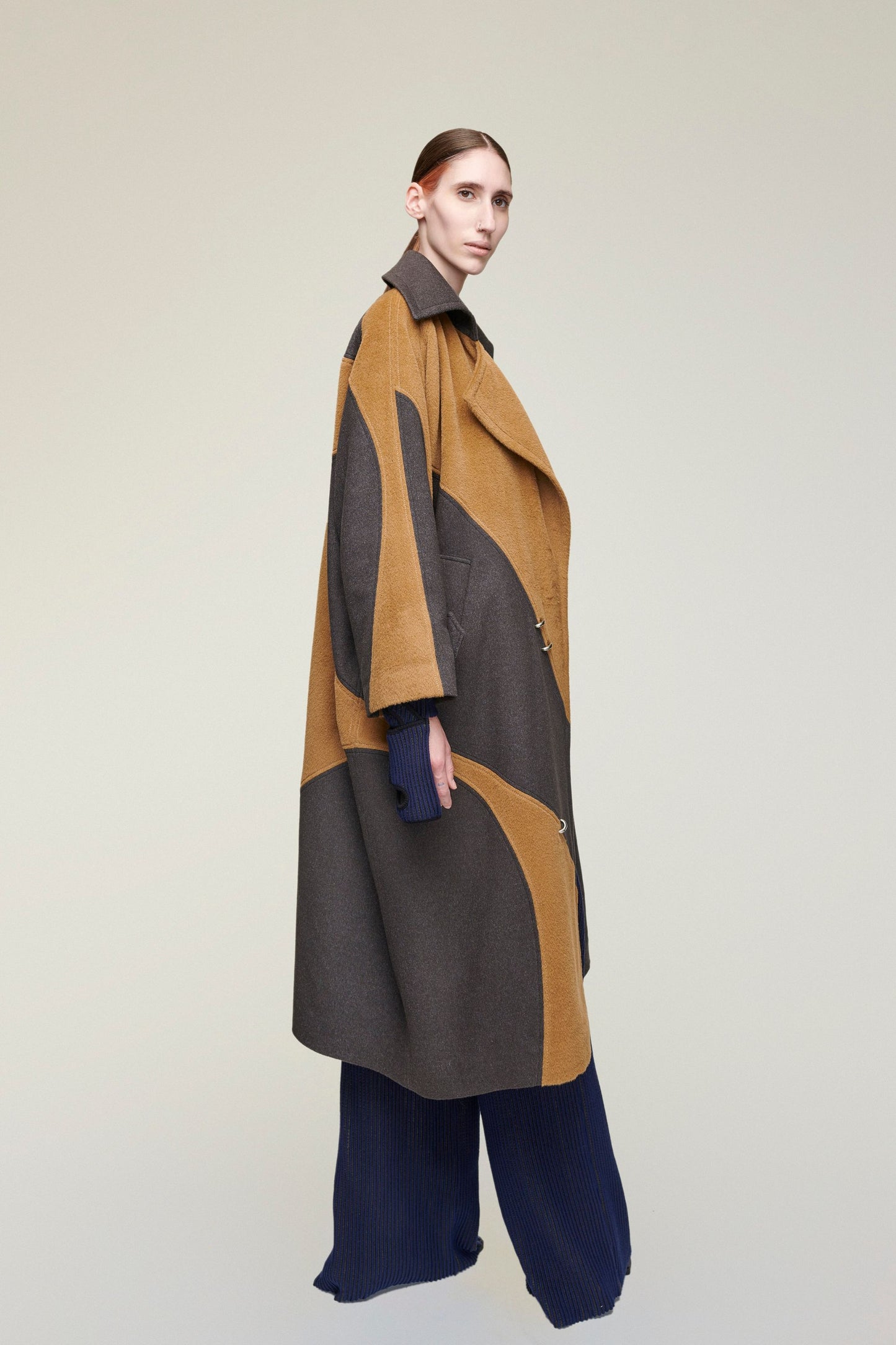 HERO PIERCED CASHMERE BLEND LONG WOOL COAT