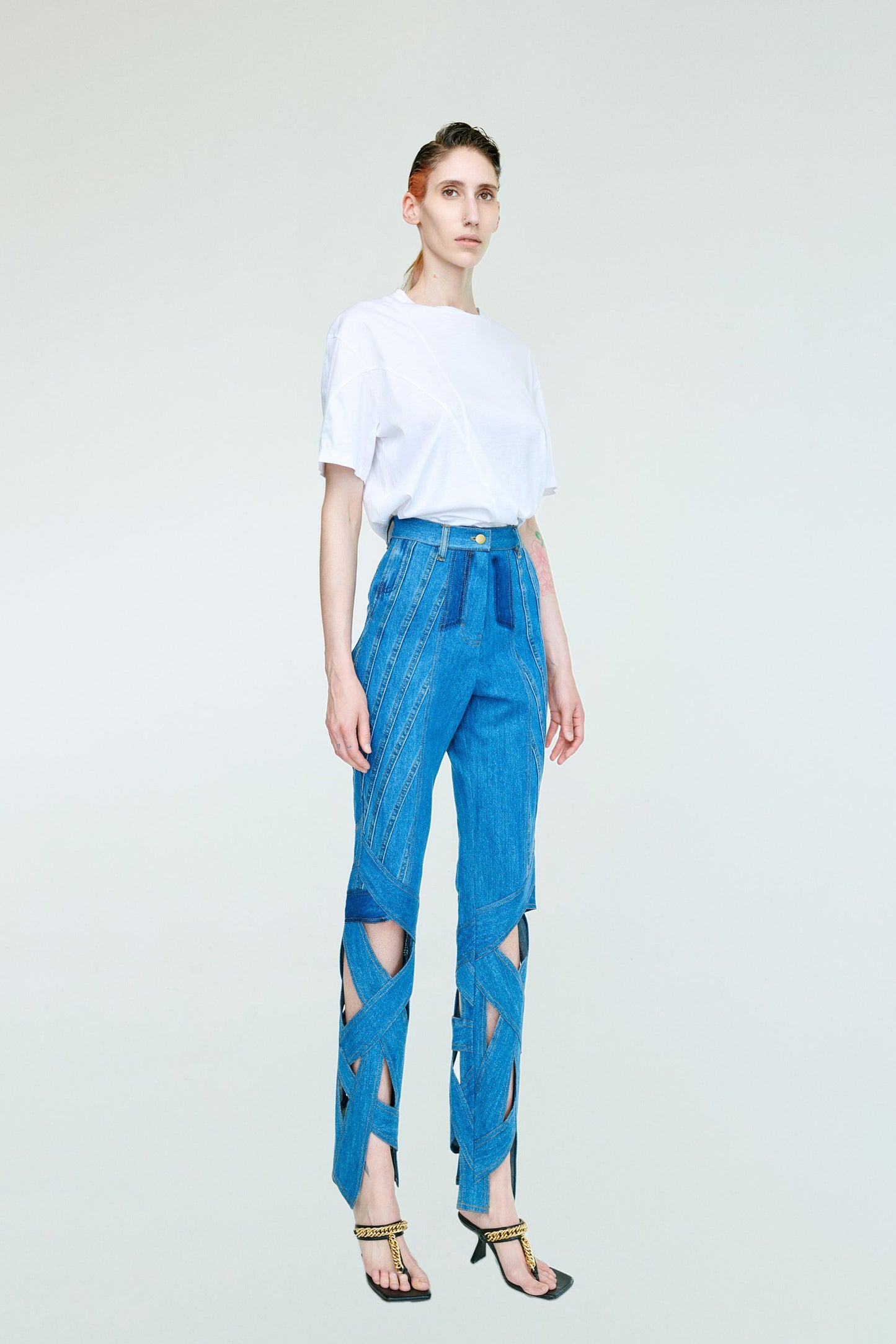ALROADS UPCYCLED DENIM TROUSERS