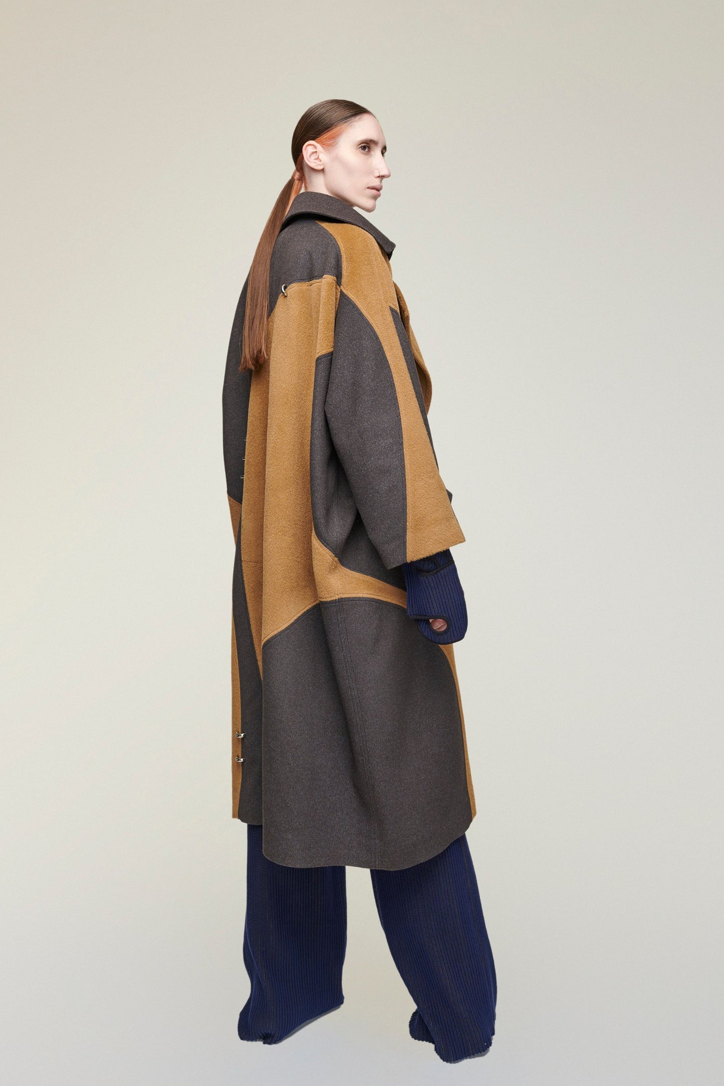 HERO PIERCED CASHMERE BLEND LONG WOOL COAT