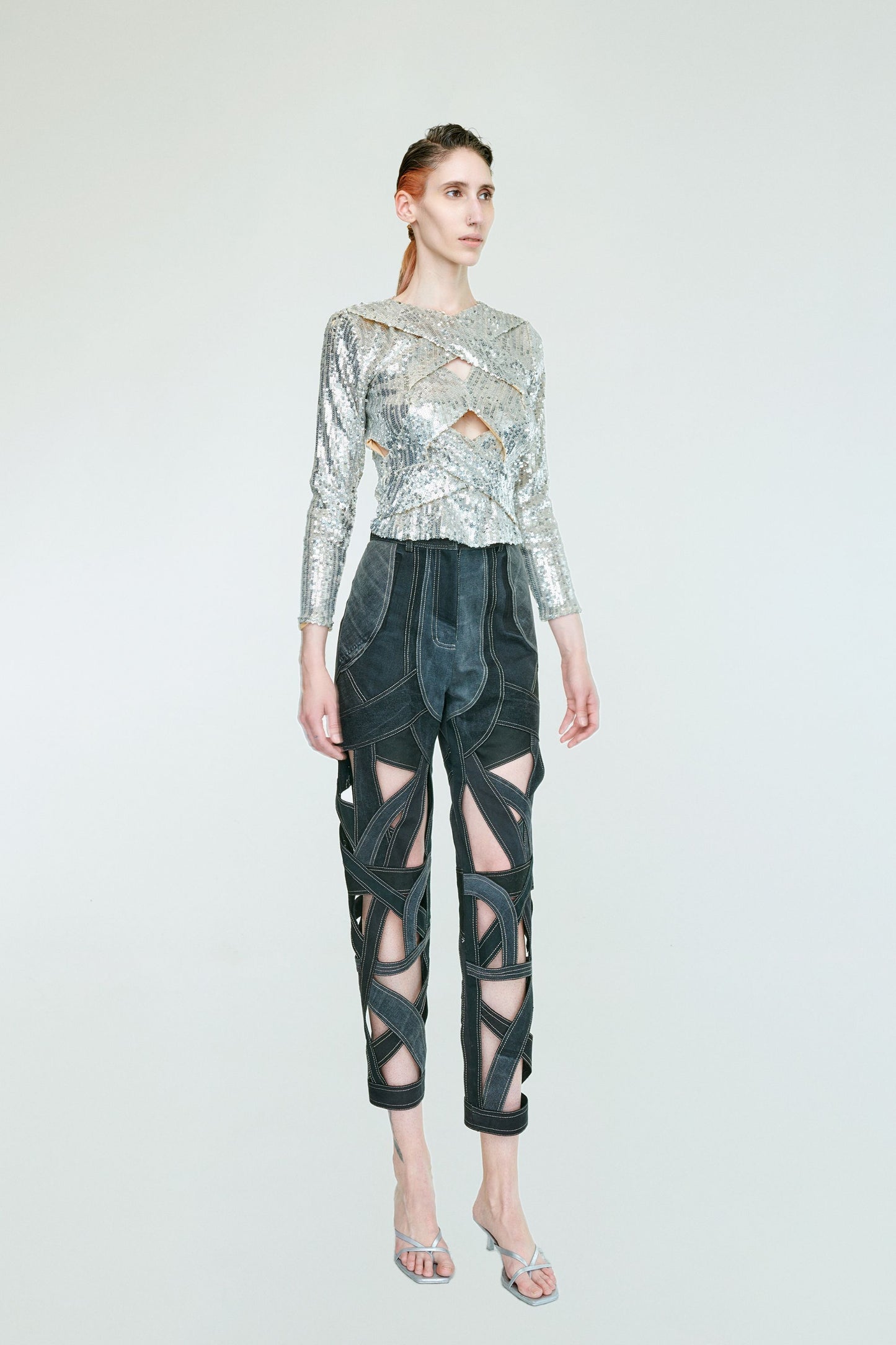 ROADS DENIM JEANS / BLACK-GREY
