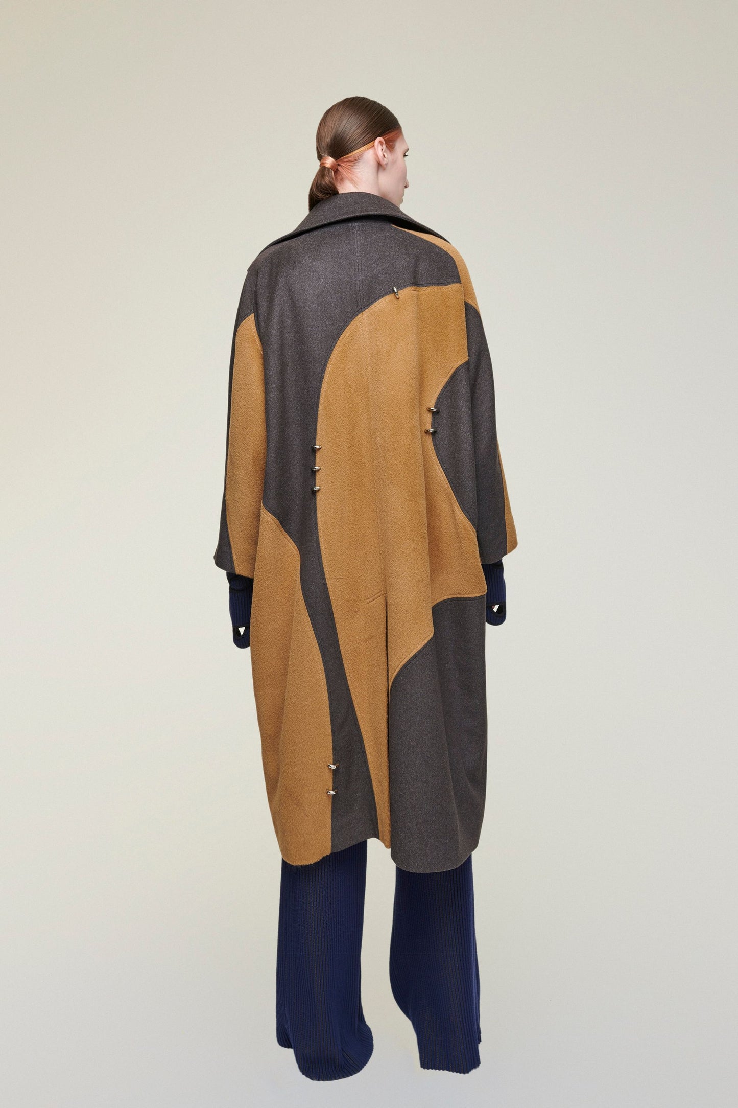 HERO PIERCED CASHMERE BLEND LONG WOOL COAT