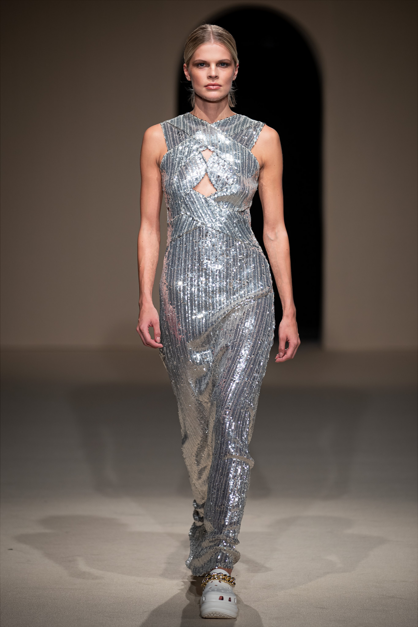 ENIKO SLEEVELESS SEQUIN MAXI DRESS