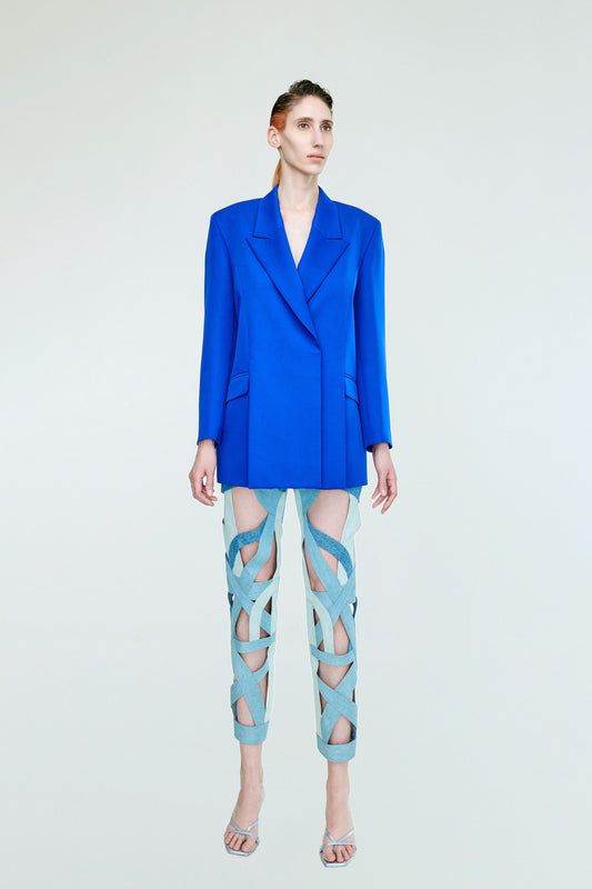 ROISIN SIGNATURE BLAZER WITH CUT-OUT BACK / KLEIN BLUE
