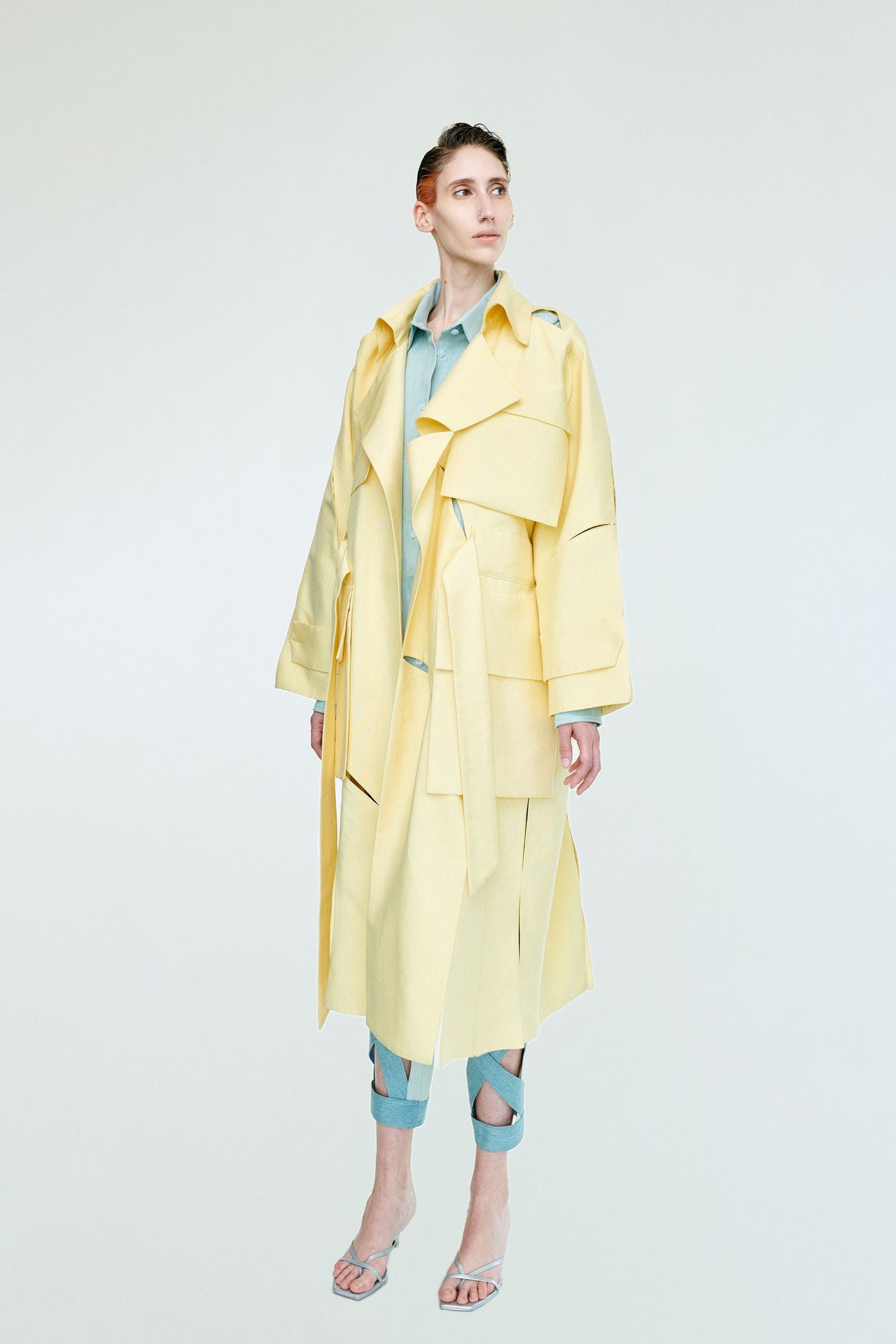MONO HAND STITCHED CUT OUT TRENCH COAT